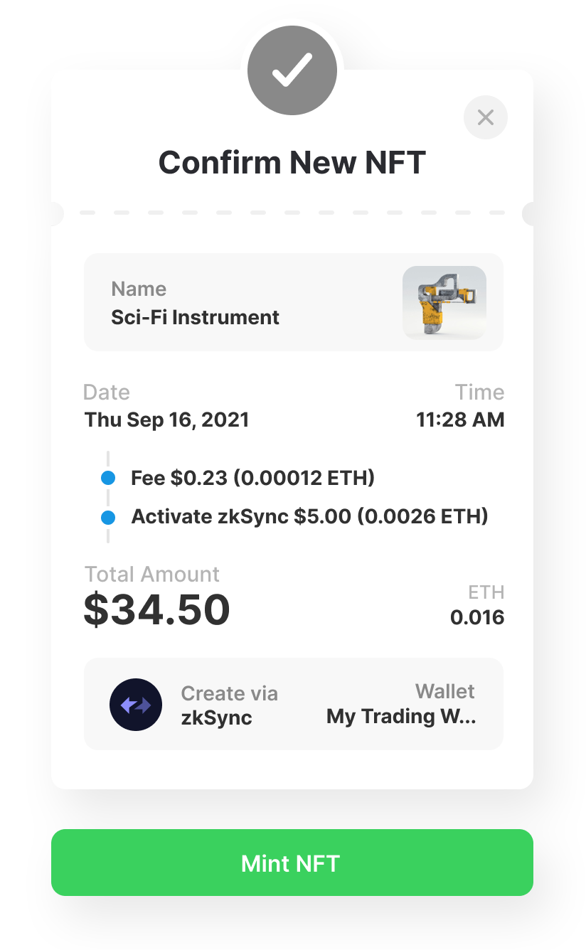Mint NFT Receipt